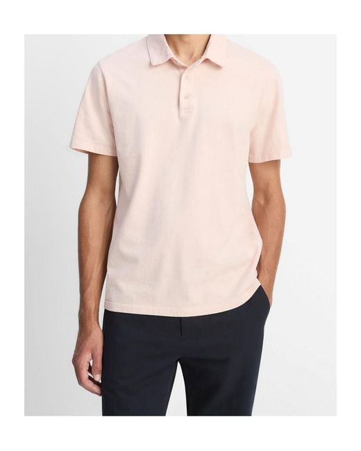 Vince Pink Cotton Polo Shirt for men