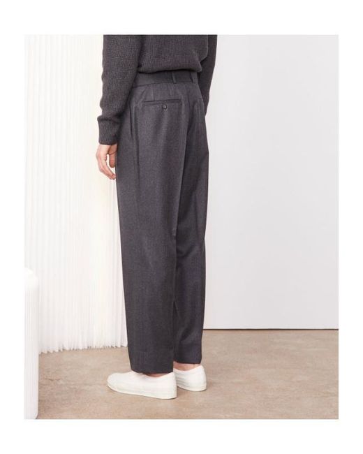 Officine Generale Gray Officine Générale Adjustable Waist Pleated Pants for men