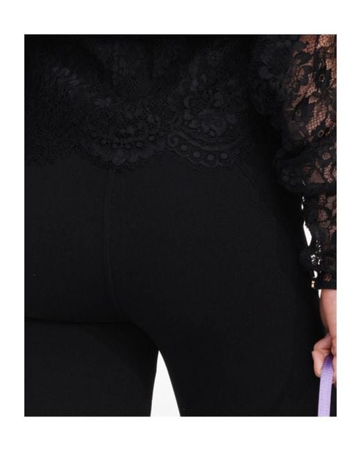 Self-Portrait Black Capri Knit Leggings