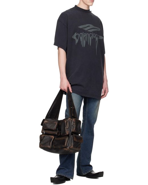 Balenciaga Black 3B Liquefied Oversized T-Shirt for men