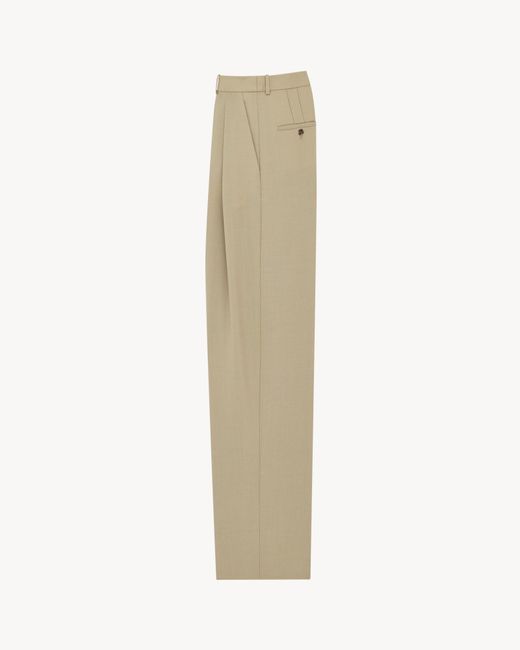 Saint Laurent Natural High Waist Tailored Pants