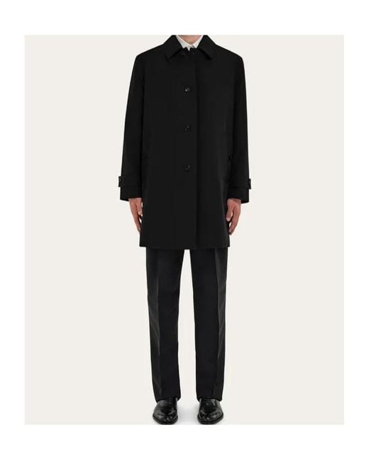 Ferragamo Black Ferragamo Straight-Leg Tailored Trousers for men