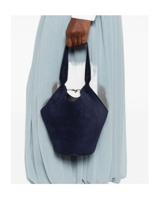 Khaite Blue Mini Lotus Tote Bag