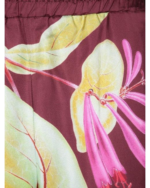 Pierre Louis Mascia Purple Floral Wide-Leg Pants