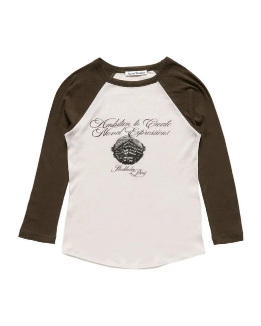 Acne Natural Jersey T-Shirt With Logo