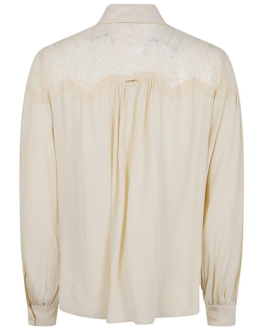 Twinset Natural Long-Sleeved Tie-Fastened Shirt