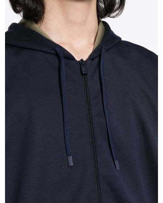 Lardini Blue Long-Sleeve Hooded Jacket for men