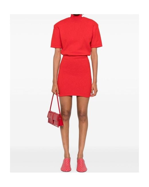 Jacquemus Red La Robe Maille Castagna Dress