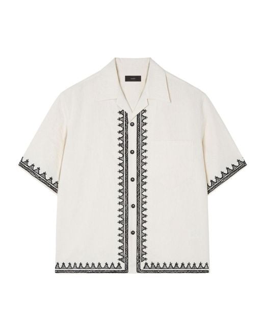 Alanui White Akasha Embroidered-Edge Shirt for men