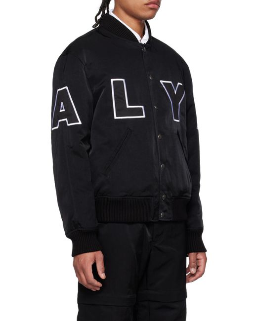 1017 ALYX 9SM Black 1017 9Sm Logo Patch Embroidered Varsity Jacket for men
