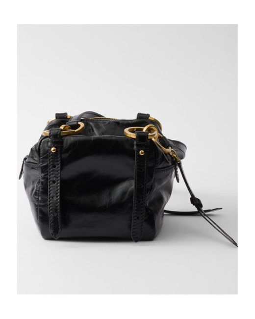Prada Black Dangle Leather Top-Handle Mini-Bag