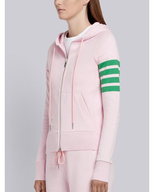 Thom Browne Pink Classic 4-Striped Hooded Casual Jacket