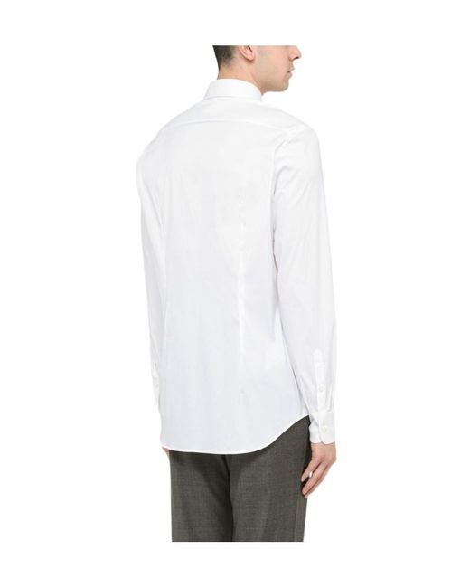 Prada White Long Sleeved Buttoned Shirt for men