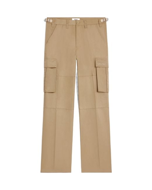 Céline Natural Technical Cotton Cargo Trousers for men
