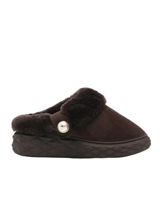 Jimmy Choo Brown Round-Toe Mules