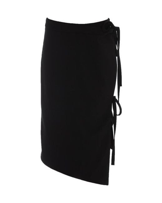 Off-White c/o Virgil Abloh Black Tie-Fastening Asymmetric Skirt