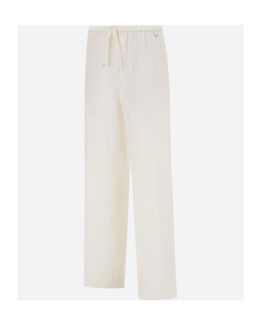 Herno White Drawstring Trousers