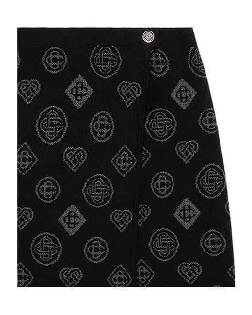 Casablanca Black Patterned Wrapped Skirt