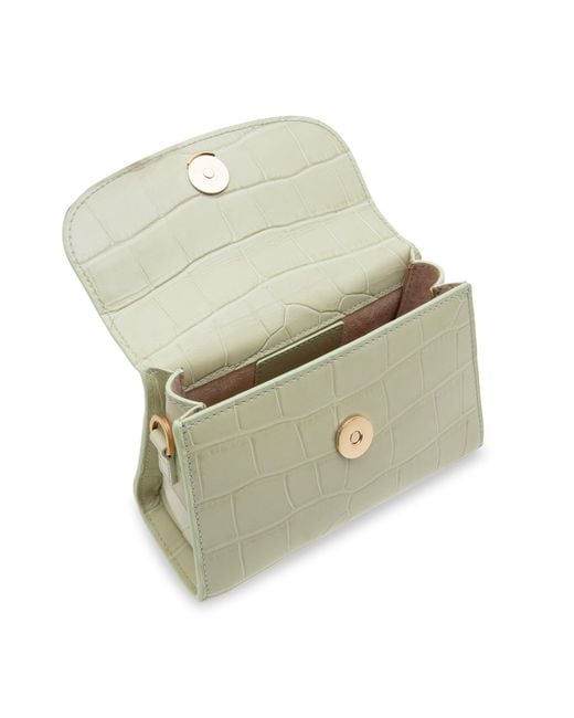By Far Green Mini Embossed Tote