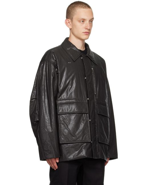Wooyoungmi Black Lapel Long-Sleeved Casual Jacket for men