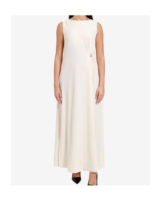 Herno White Round Neck Dress