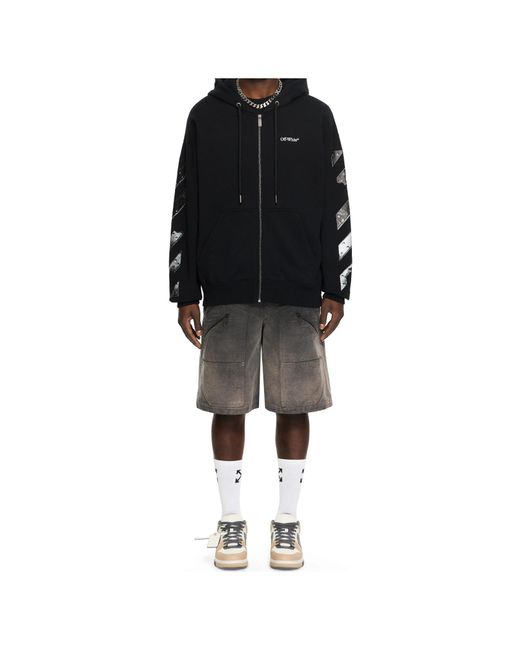 Off-White c/o Virgil Abloh Black Metal Arrow Skate Zip Hoodie for men