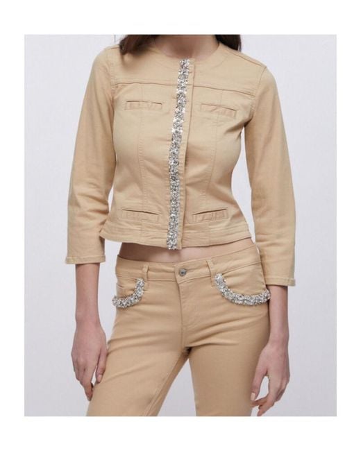 Liu Jo Natural Jewel-Embellished Jacket
