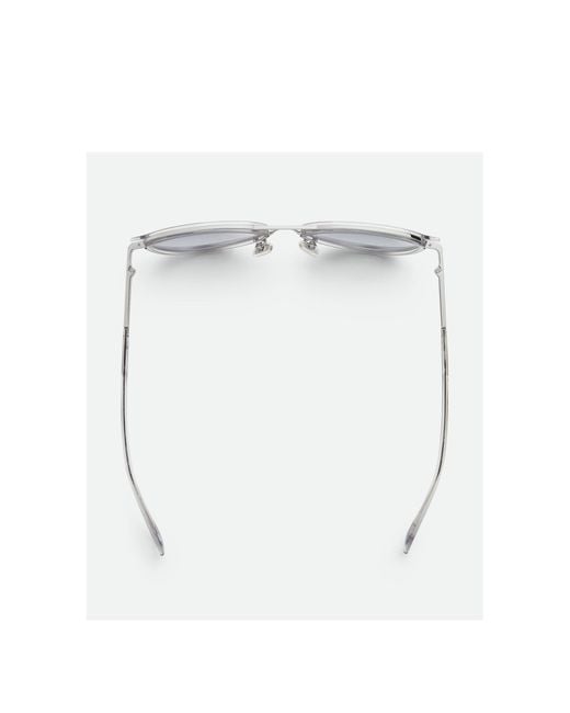 Bottega Veneta White Forte Aviator Sunglasses