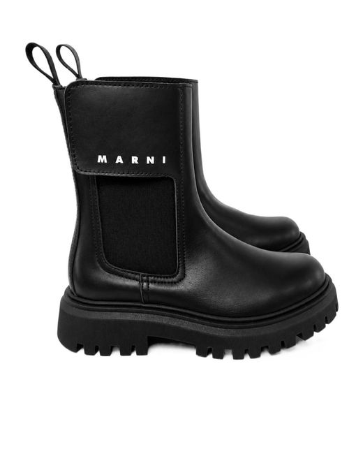 Marni Black Round-Toe Ankle Boots