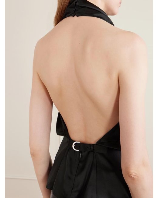 Khaite Black Rone Halterneck Top