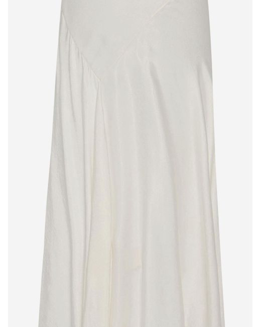 The Row White Gathered Detail Asymmetrical Skirt