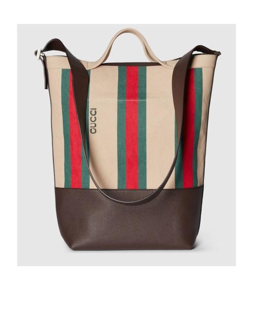 Gucci Black Large Web Striped Top Handle Bag for men