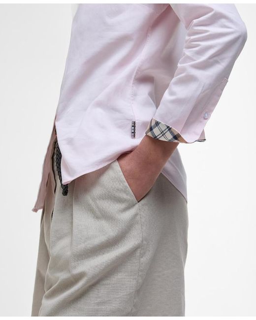 Barbour White Derwent Long-Sleeved Shirt
