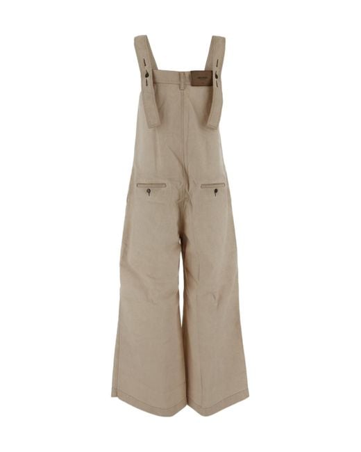 Uma Wang Natural Pleated Overalls