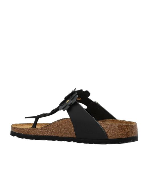 Birkenstock Brown Gizeh Flowers Toe-Post Sandals