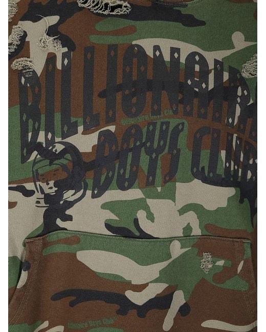 BBCICECREAM Green Distressed Oversized Hoodie for men