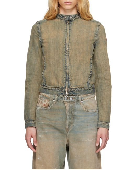 DIESEL Green De-Mornin Zip-Up Jacket