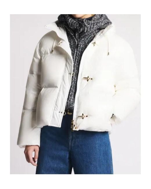 Fay White Hooded Down Jacket