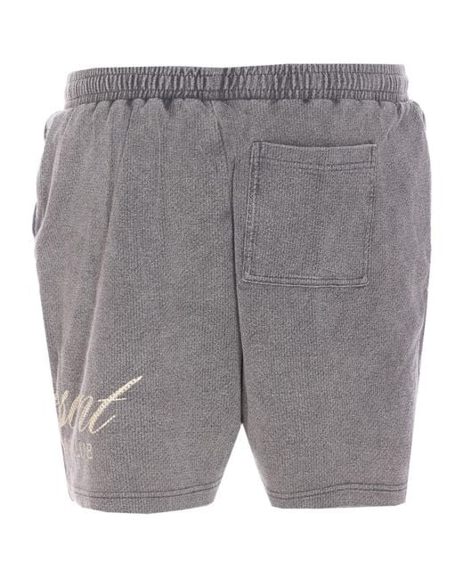 Represent Gray Logo Printed Straight-Hem Shorts for men