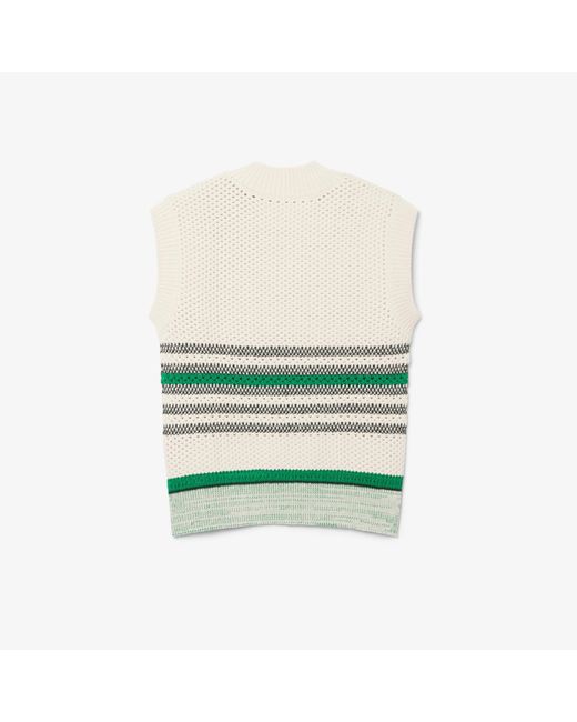 Lacoste Natural Oversized Striped Knitted Sweater for men