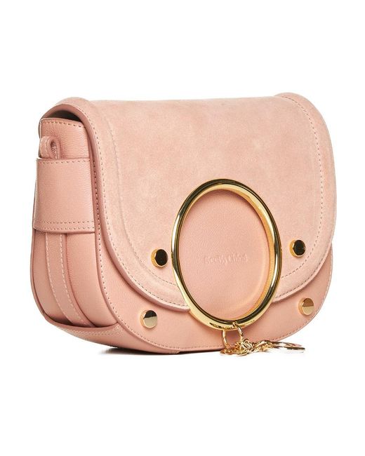 See By Chloé Pink See By Chloé Mara Logo-Debossed Shoulder Bag