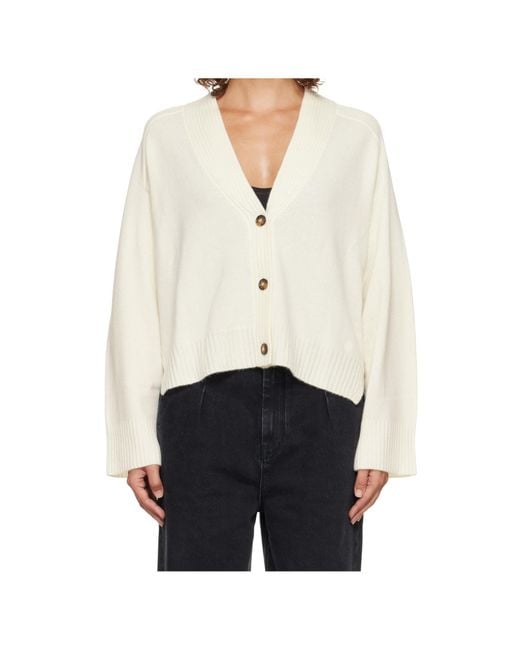 Loulou de Saison White Kaia V-Neck Cardigan