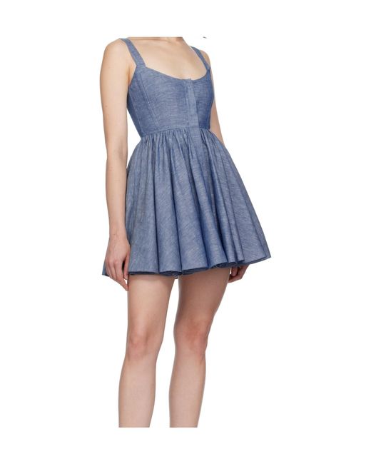 Alaïa Blue Alaïa Chambray Skater Dress