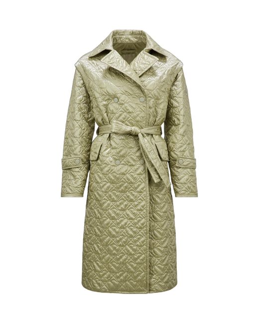 Moncler Green Samare Belted Quilted Coat
