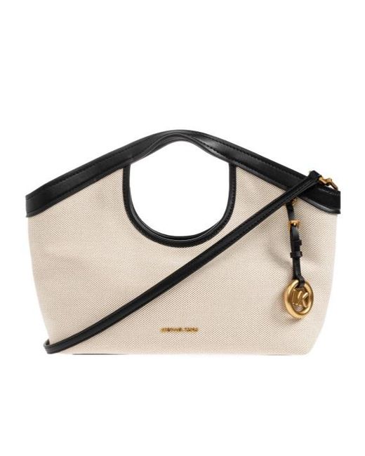 MICHAEL Michael Kors Black Haddie Leather-Trim Tote Bag