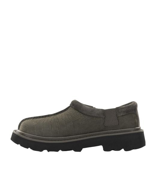 Ugg Gray Tasman Lug Embossed Loafers for men