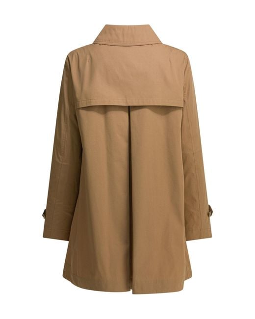 Herno Brown Single-Breasted A-Line Coat