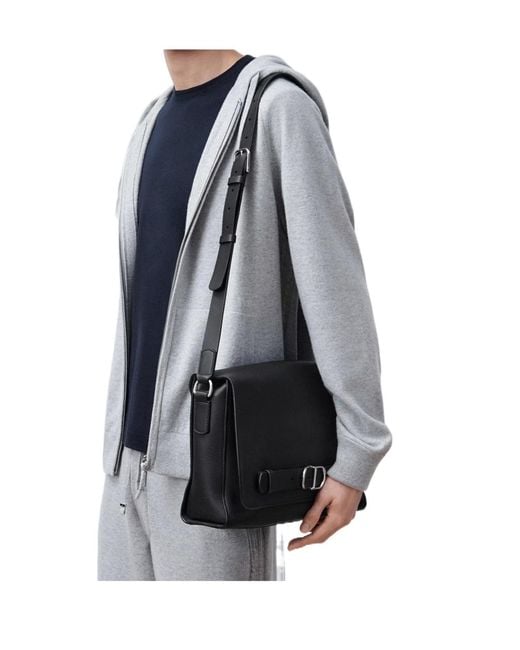 Dior Blue Normandie Messenger Bag With Flap for men