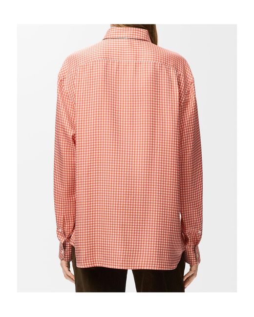 Loewe Pink Long Sleeve Checked Shirt