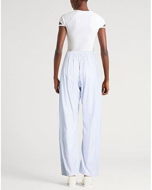 MM6 by Maison Margiela White Striped Trousers